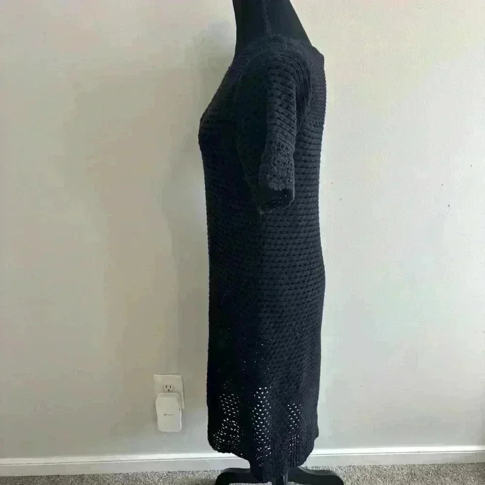 J. McLaughlin Crochet Black Dress Cover Up Beach Size XS - Picture 5 of 7